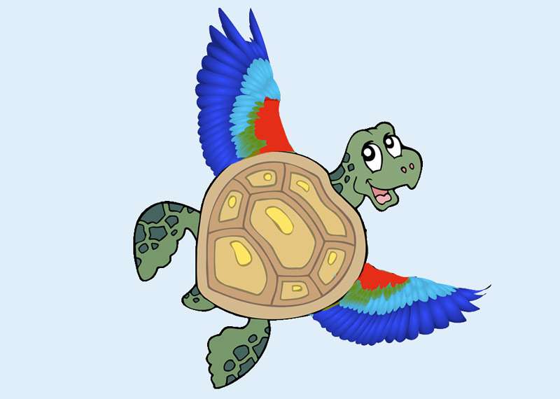 Черепаха с крыльями, рисунок картинка сказки для детей