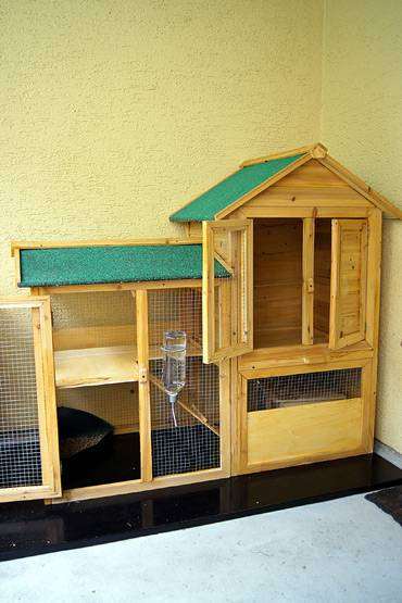 Клетка - домик для кроликов, фото содержание кроликов фотография