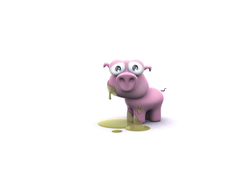 Свинка, извалявшаяся в грязи, рисунок 3d картинка обои