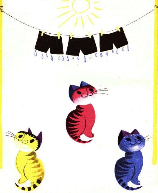 Три котенка-проказника, рисунок иллюстрация