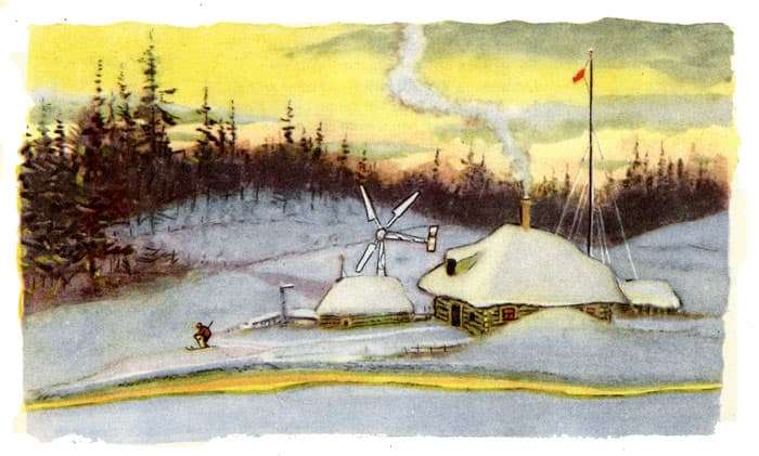 Дом полярника, иллюстрация картинка