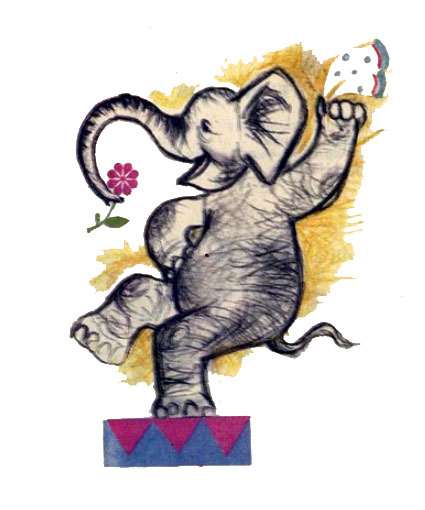 Танцующий слон, рисунок иллюстрация