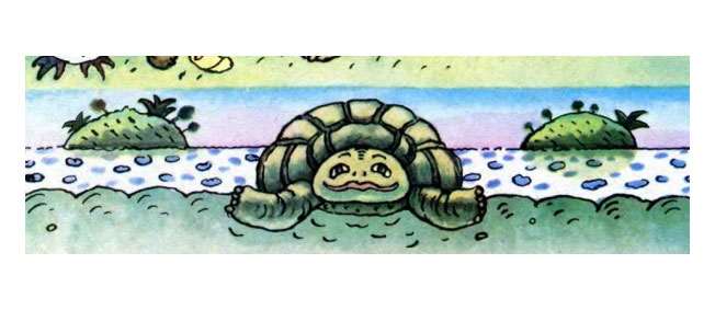 Смешная черепаха, рисунок иллюстрация