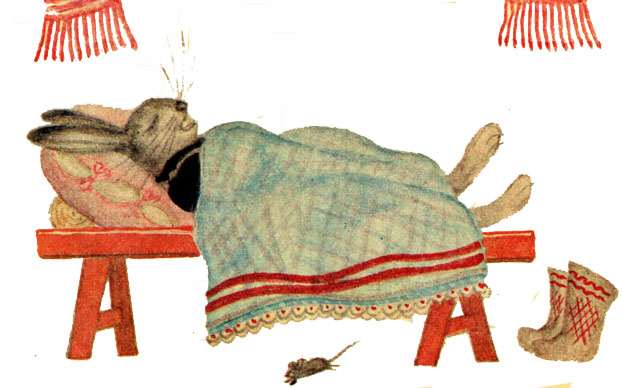 Спящий заяц, рисунок иллюстрация