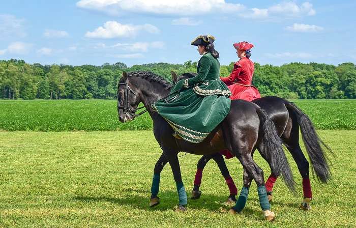 Две девушки катаются на лошадях, фото породы фотография
