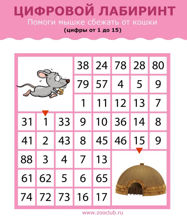 Игра для детей - числовой (математический) лабиринт