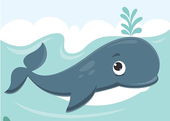 Выселый кит, рисунок иллюстрация картинка