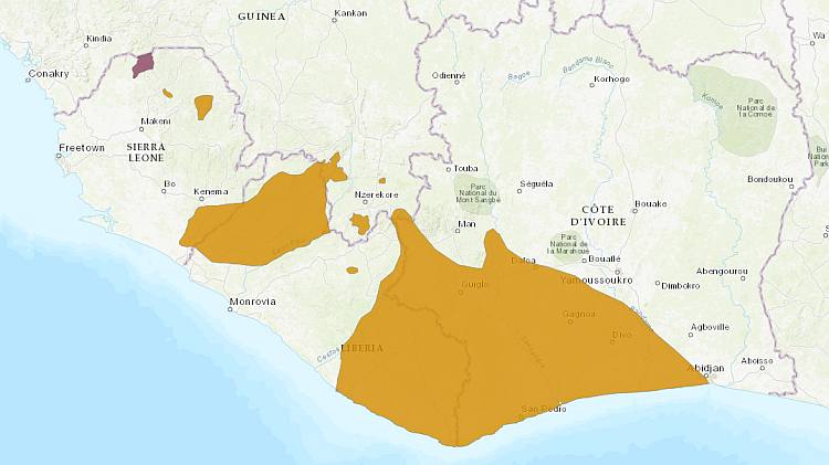 Карликовый бегемот, или либерийский карликовый бегемот (лат. Hexaprotodon liberiensis), ареал карта распространение