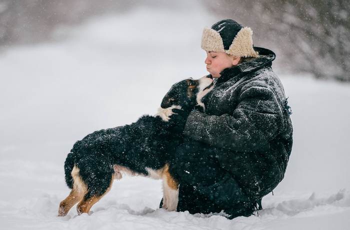 Собака и мальчик, фото фотография питомцы
