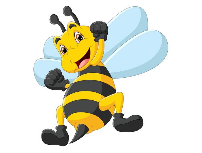 Веселая пчелка пчела, рисунок иллюстрация