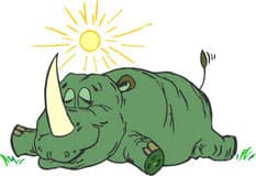 спящий носорог, клипарт