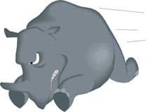 разъяренный носорог, клипарт