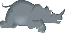 бегущий носорог, клипарт